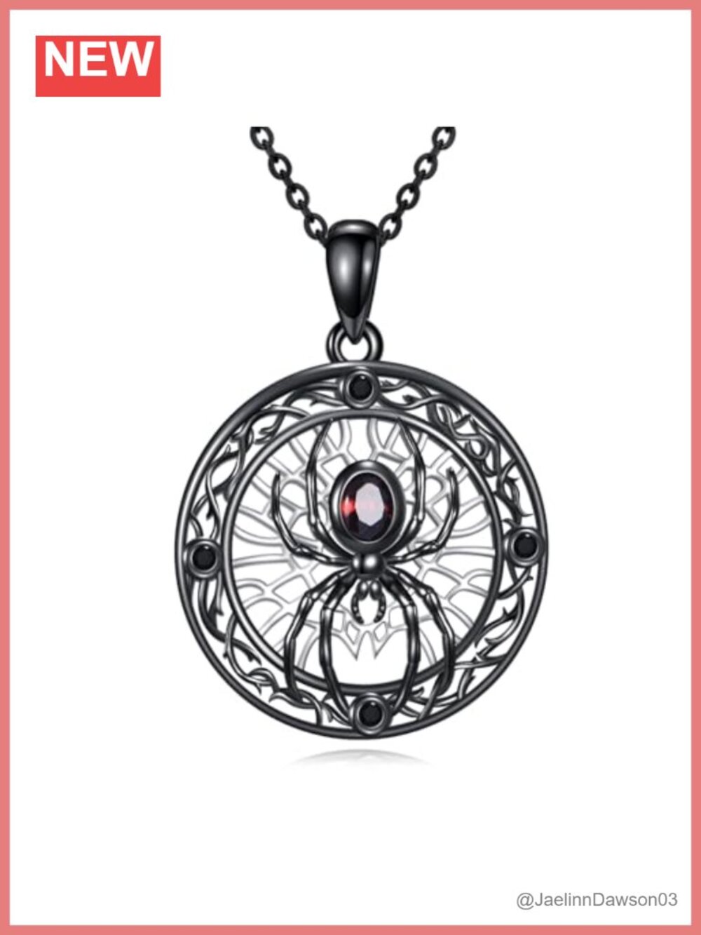 Spider Necklace 925 Sterling Silver Pendant Gothic Halloween Jewelry Gift